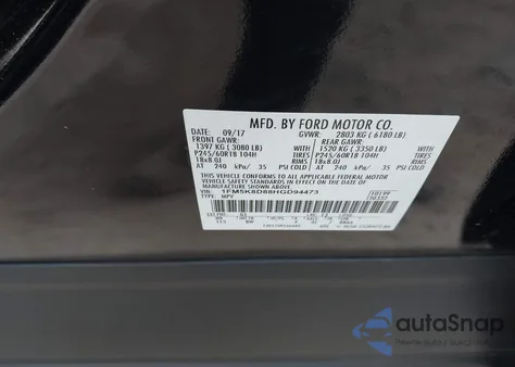 2017 Ford Explorer Xlt z USA, uszkodzony, nr VIN 1FM5K8D88HGD94473